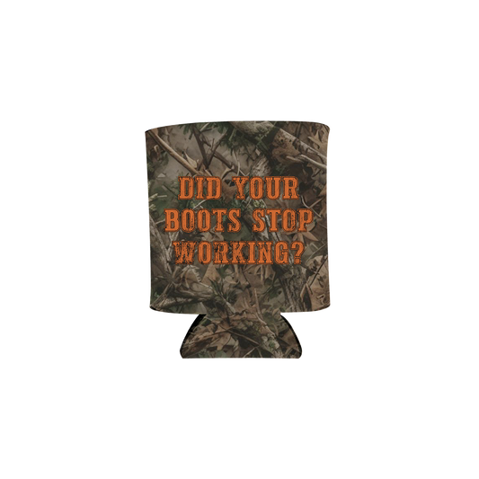 boots camo koozie