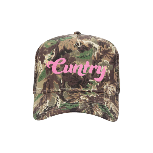 cuntry trucker hat - pink